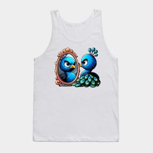 Angry Critters - Peacock in Mirror Tank Top